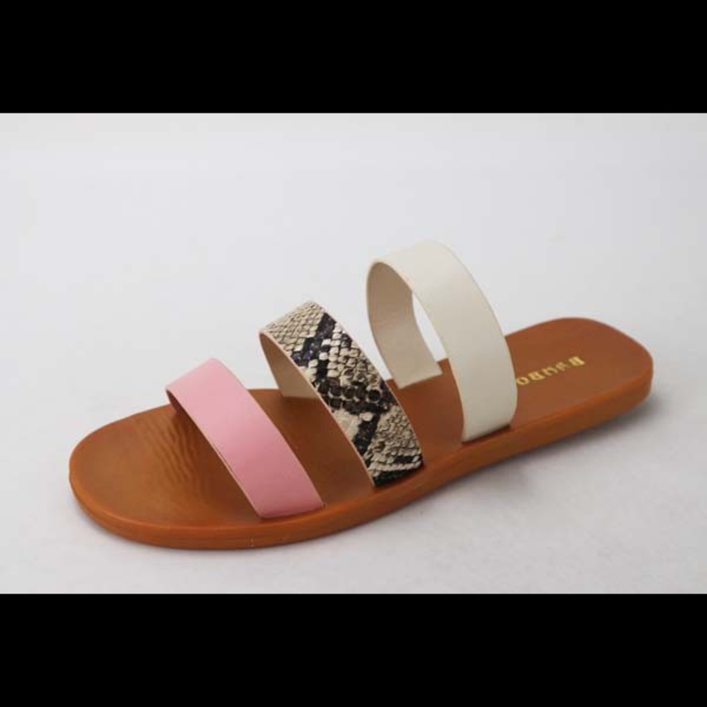 Triple-Band Snake Skin Sandal